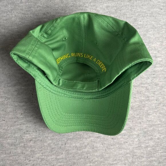 John Deere Hat Adult Adjustable Strap Back Green Cap Nothing Runs Like A Deere - Picture 5 of 9